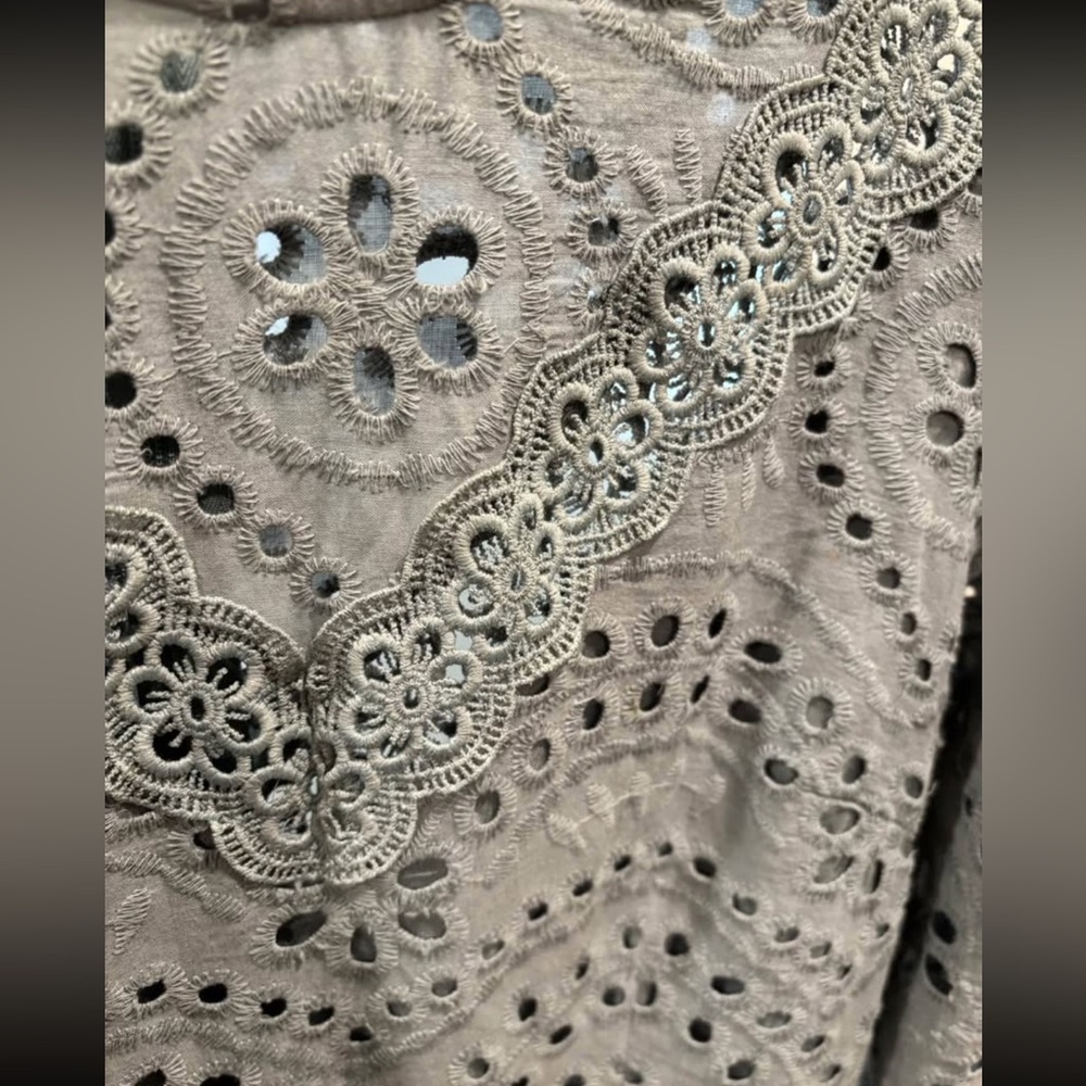 Sage Cottage-core Eyelet Lace Dress - Picture 5 of 5